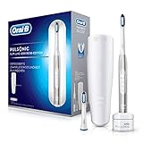 Oral-B Pulsonic Slim Luxe 4200 Elektrische Schallzahnbürste für gesünderes Zahnfleisch in 4 Wochen, mit Timer, 2 Aufsteckbürsten und Reise-Etui,