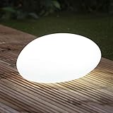 EASYmaxx Solar-Deko-Stein 40x30x16 cm IP67 | Gartenleuchte Deko-Stein mit LED Beleuchtung und Farbwechsel | Moderne Außen-Garten-Lampe, Dekoleuchte | Witterungsbeständig IP67, Fernbedienung