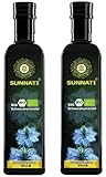 Sunnati® Bio Schwarzkümmelöl Gefiltert, kaltgepresst 100% rein 500ml (2x250ml)