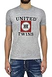 DSQUARED2 T-Shirt für Herren, Grau, Logo, Baumwolle, Rundhalsausschnitt, Grafikprint, Grau S
