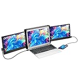 OFiyaa P2 Dreifacher tragbarer Monitor für Laptop-Bildschirm-Extender 1080P Display FHD IPS USB/Type-C/HDMI 4 Lautsprecher Gaming Monitor Extender für PS5 kompatibel mit 13-16 Zoll Mac PC (11,6 Zoll)