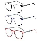 Suertree Lesebrille 3 Pack Computer Brille Herren Damen Lesehilfe für Frauen Männer Fashion Leser 1.5X JH221