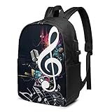 Note Music Rucksack, Reise Laptop Rucksack mit USB-Ladeanschluss für Damen und Herren 17 Zoll, siehe abbildung, 12 x 6.5 x 17 inches,