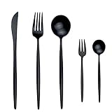 Bestecksets 30 stücke Matte schwarz Besteck Set 18/10 Edelstahl Küche Geschirr Steak Geschirr Spoon Gabel Messer Kuchen Gabel Besteck kü