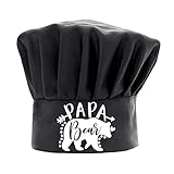 Kochmützen für Herren, lustig, schwarz, Papabär, Kochmütze, verstellbar, Geschenkidee für Papa Geburtstag, Vatertag, W