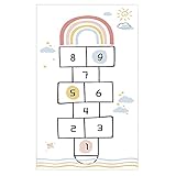 Kinder-Teppich, Spielteppich Für Kinderzimmer Hüpfkästchen,Kinder Spielen Klettermatte Interessanter Teppich,Schöne Jumping House Teppich Slip Mat (60 x 90 cm)