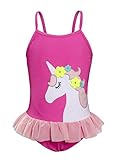 Jurebecia Mädchen Schwimmen Kostüm Einhorn Badebekleidung 2 Stück Badeanzug Tankini Badeanzug Bikini Schwimmen Separate Strandbekleidung für Kinder 2-10 J