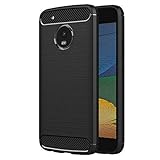 AICEK Motorola Moto G5 Hülle, Schwarz Silikon Schutzhülle für Moto G5 Karbon Optik Case TPU Bumper Lenovo Moto G5 Handyhülle (5,0 Zoll)