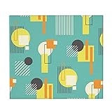 COSNUG Saugstarke Abtropfmatte für Geschirr, Retro, geometrischer Bauhaus-Stil, abstraktes Muster, maßgeschneiderte Abtropfmatten für Küchentheke, 40,6 x 45,7 cm, mit Aufhäng