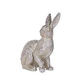 Beliani Stilvolle Dekofigur 35 cm aus Polyresyn Osterhase/Osterdeko in Silber H