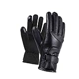 QINYANG Winter elektrische beheizte Handschuhe, wasserdicht winddichter Touchscreen warmes Heizhandschuh, USB-angetriebene beheizte Handschuhe, for (Color : Black)