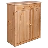 Leepesx Sideboard 2 Schubladen, Standschrank, Flurschrank, Anrichte, Beistellschrank, Aufbewahrungsschrank, 78x35x89 cm M