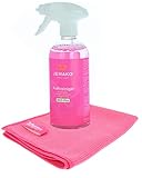 Jemako Set - Jemako Kraftreiniger Pink Grapefruit ECO Plus - Trockentuch M 45 x 60 cm, pink - inkl. Sprühpumpe & Sinland Feinmaschiges-Wäschenetz (500ml)