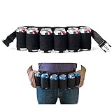 MUCHER Portable Trinker Bier Soda kann Gürtelhalter 6 Getränke für Camping Wandern Outdoor Party. (Schwarz)