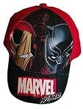 Avengers Marvel Kappe, Mütze, Baseball Cap mit Iron Man und Black Panter für Kinder, Jungen und Mädchen (Rot, 54)