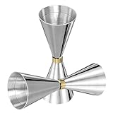 Cocktail Jigger, PTN 30ml / 45ml Doppelseite Edelstahl im Japanischen Stil Spirit Measure Messbecher Werkzeug, Schuss Maßnahme Silber Getränke Maßnahme, Interner Ätzgrad Dual Cocktail Jigg