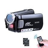 ORDRO 4K Camcorder Videokamera Mini IR Nachtsicht Kamera Full HD 1080P 60FPS 3,0 Zoll IPS Touchscreen YouTube Vlogging Camcorder für Anfäng