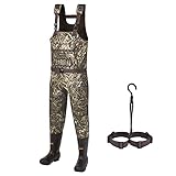 Gonex Neopren Wathose Anglerhose Hose mit 800G Insulation-Stiefeln, 100% wasserdicht, atmungsaktiv, isolierte Camo Angelwaders für Herren Damen für Jagd Ang