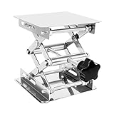 Labor Hebebühne Hubtisch Edelstahl Scientific Lab Jack 100 x 100mm Labor Hebebühne Ständer Hebeplattform Scherenhebebühne für Wissenschaftsexperiment, Tragkraft 10 kg