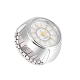 NICERIO Quarz Fingerring Uhr Kreative Schmuck Ringuhr Elastische Runde Fingeruhr für Frauen M