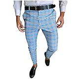 BIBOKAOKE Chino Hose Herren Mode Karierte Anzughose Business Slim Fit Hose Regular Karomuster Elegant Freizeithose Outdoorhose Trainingshose Sporthose Klassisch Chinohose mit Reiß