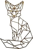 Mr. Ladele Wandbild selbstklebend Fuchs Tier Natur Wald geometrische Figur MDF Pappel Acryl Rückseite klebend Wandschmuck Wanddeko Holzdeko Dekoration Bild Home Haus (MDF, 40cm x 29,5cm)