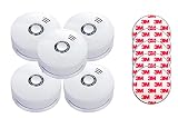 Jeising GS508 5er-Set 10-Jahres-Rauchmelder inkl. Magnetbefestigung, 5/GS508pad, „Q“