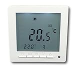 SM-PC®, Digital Thermostat für Fussbodenheizung max 16A, großes Display, Wochenprogramm, weiße Hintergrundbeleuchtung #847