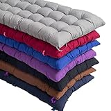 SWD TWTH Kissen für Gartenbank, 8 cm dick, 2- und 3-Sitzer, Baumwolle, rechteckig, Bankkissen, Stuhlpolster für Chaiseschaukel, Terrasse, drinnen und draußen, Rot, 170 x 50