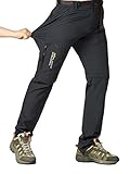 CLOUSPO Outdoor Hose Herren Zwei Teile zerlegbar Sonnenschutz Schnell Trocknend Wanderhose Funktionshose mit Gürtel (EU M/CN 3XL, Grau)