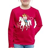 Spreadshirt Bibi Und Tina Reiten Auf Stute Sabrina Kinder Premium Langarmshirt, 122-128, Dunkles Pink