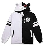 Guturris Schwarzweiss Bär Hoodie Reißverschluss Jacke Uniform Monokuma Cosplay Kostüm Anime Hoodie UnisexSchwarz-Weiss XL