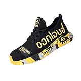 YOGYE rutschfeste Pannensichere Stahlsohle Unisex Sicherheitsschuhe,Die Sohle leicht und verschleißfest,Sicherheitsschuhe Herren Damen Arbeitsstiefel Stahlkappe Arbeitsschuhe Bauschuhe,Yellow▁38