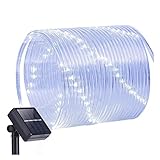 Yousiju Solar LED-Licht Outdoor Garden Tube Lights LED-Streifen Weihnachtsfee Licht Für Party Hochzeit Baum Hof Dekoration Lampy Solarne (Color : Warm White, Size : 7m)