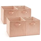 Aufbewahrungsbox, EZOWare 4er-Set faltbare Aufbewahrungskiste ohne Deckel (33 x 38 x 33 cm) (Rosa)