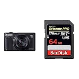 Canon PowerShot SX740 HS Digitalkamera (20,3 MP, 40-Fach optischer Zoom, 7,5cm (3 Zoll) Display) schwarz & SanDisk Extreme PRO 64GB SDXC Speicherkarte bis zu 170 MB/s, Class 10, U3, V30
