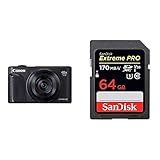 Canon PowerShot SX740 HS Digitalkamera (20,3 MP, 40-Fach optischer Zoom, 7,5cm (3 Zoll) Display) schwarz & SanDisk Extreme PRO 64GB SDXC Speicherkarte bis zu 170 MB/s, Class 10, U3, V30