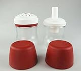 TUPPERWARE Allegra Zuckerstreuer 300 ml weiß rot + Parmesanstreuer Streuer Kak