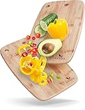 VERDA®️ Bio Bambus Schneidebretter 2er Set - 33x22cm / 33x22cm - Holz-Brett für die Küche - Holzschneidebrett - Schneidebretter aus H