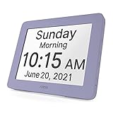 Robin, Version 2020, Digitale Tagesuhr 2.0 mit Benutzerdefinierten Alarmen und Kalendererinnerungen, Wecker mit extra großem Display hilft bei Gedächtnisverlust, Alzheimer und Demenz, L