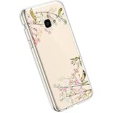 Ysimee Hülle kompatibel mit Samsung Galaxy Xcover 4 Handyhülle, Transparent Weiche Silikon Schutzhülle Malerei Muster Blumen Design [Crystal Klar] TPU Bumper Dünne Stoßfeste Hülle, Blume -3