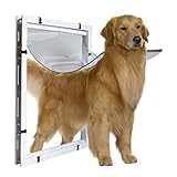 LOVEPET Große Hundetür Extra Große Haustür Tür Goldener Haar Collie Rottweiler Großer Hund In und Aus der Tür Loch Weiß 59 * 43 * 5