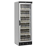 TefCold FS1380 Weiß Flaschenkühlschrank, 184 cm Höhe, 5 Tragroste weiß, Kühlschrank mit Dreh-Glastür, LED-Innenbeleuchtung, Freistehender Getränkekühlschrank