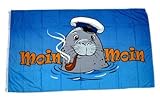Fahne / Flagge Seehund Moin Moin Pfeife NEU 90 x 150