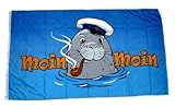 Fahne / Flagge Seehund Moin Moin Pfeife NEU 90 x 150