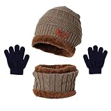 Wintermütze Strickmütze runder Schal Set Strickmütze Mütze Warme Beanie Hut Winterhüte für Frauen Männer Mädchen Warm Unisex Beanie runder für Kinder Strickmütze für Damen Beanie Mütze Gefü