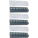 Pillendose 7 Tage, Pillenbox, Pillenturm, Medikamentenbox, Tablettenbox, Wochendispenser (6x)