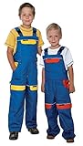 Kinder Arbeitshose Latzhose 100% Baumwolle Berufsbekleidung Kinder Anzug Overalls , Blau / Gelb - 146 EU