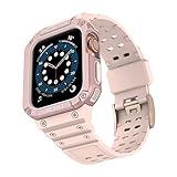 CHENPENG Riemen Kompatibel Mit Apple Watch 7 6 5 4 3 2 Silikon-Schnellverschluss TPU + PC Ersatz-Uhrenarmbänder, Mit Bumper Case Ersatz-Armband,7,38/40/41