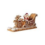 Villeroy und Boch - Winter Bakery Decoration Lebkuchenschlitten, dekorativer Kerzenhalter aus Hartporzellan in traditioneller Backform, braun/weiß